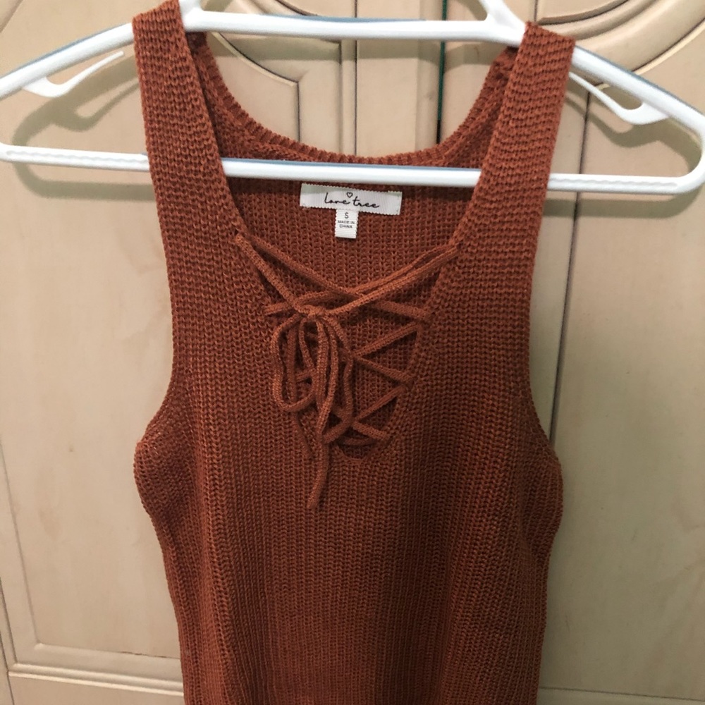Knit orange tank top